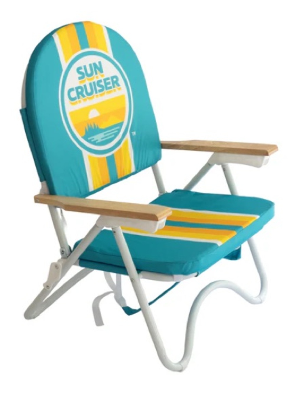 Teal Beach Chair with Yellow Stripe -